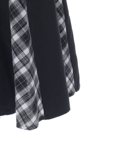 Brushed Plaid Bicolor Dress