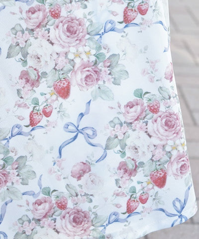 Fraise Rose Pattern Dress