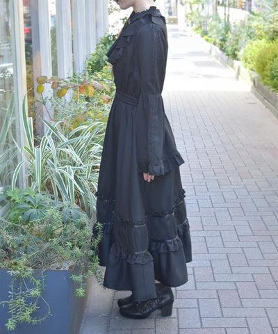 Princess Sleeves Style Ruffle Frill Dress