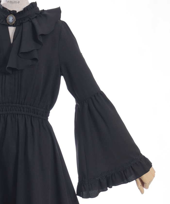 Princess Sleeves Style Ruffle Frill Dress