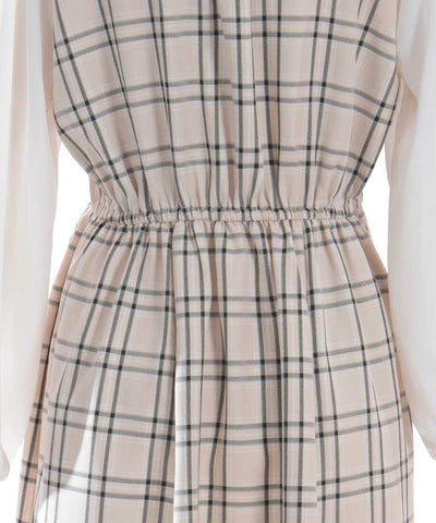 Plaid Ribbon Docking Dress