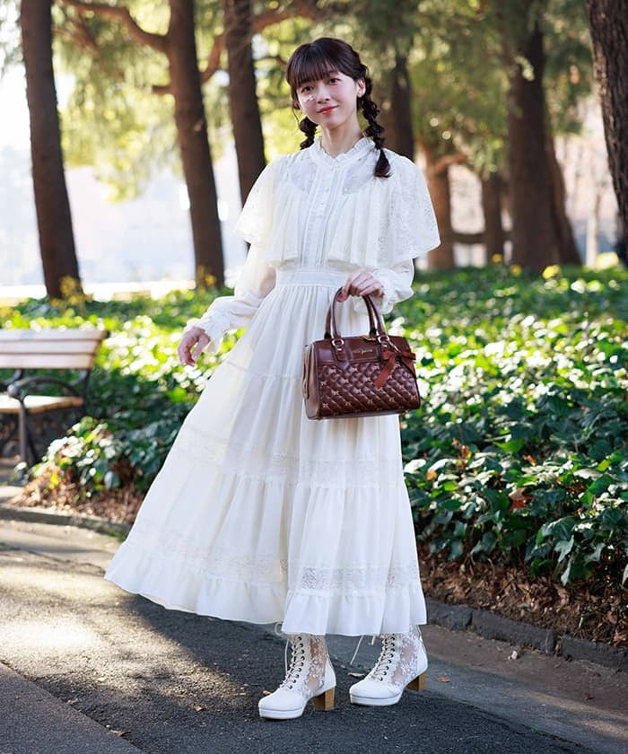 Embroidery Tulle Cape Dress (Pre-order)