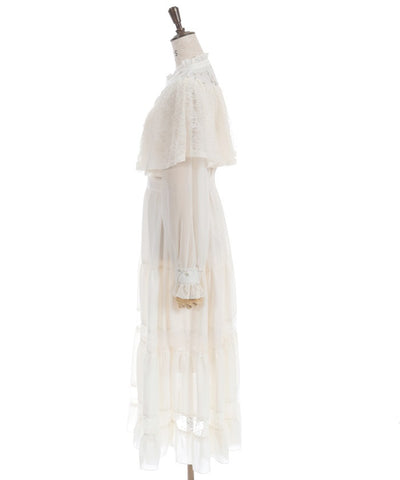 Embroidery Tulle Cape Dress (Pre-order)