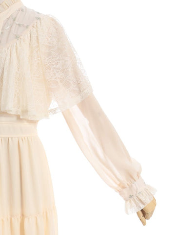 Embroidery Tulle Cape Dress (Pre-order)