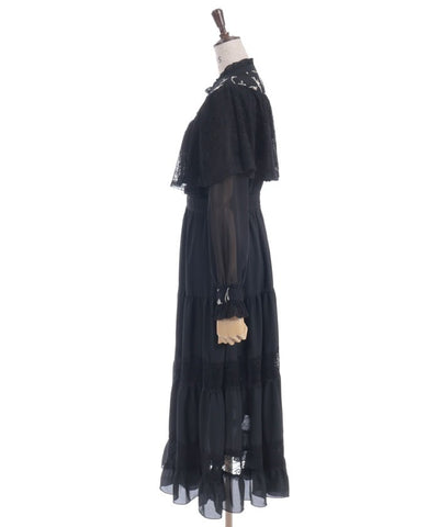 Embroidery Tulle Cape Dress (Pre-order)