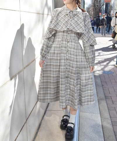 Cape Style Frill Dress
