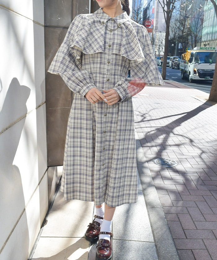 Cape Style Frill Dress