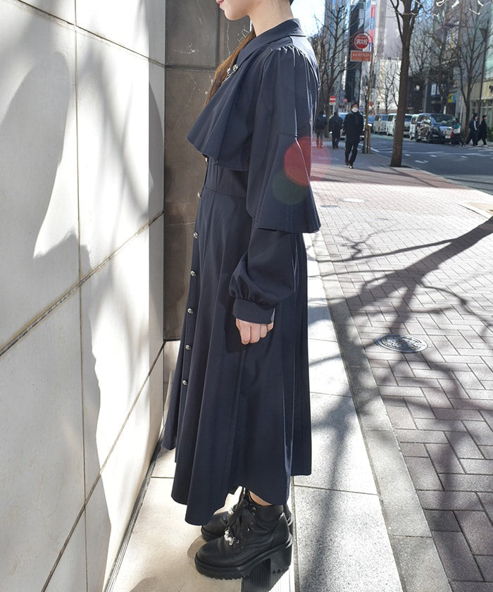 Cape Style Frill Dress