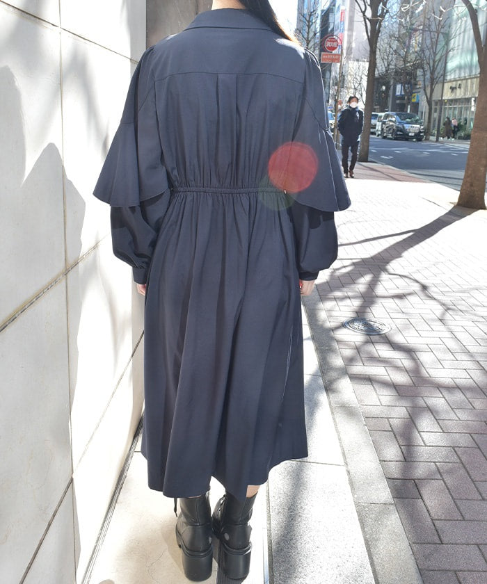 Cape Style Frill Dress