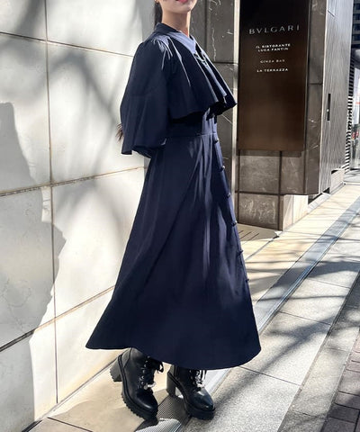 Cape Style Frill Dress