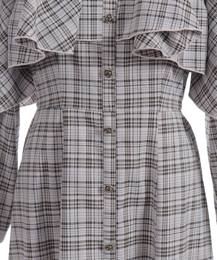 Cape Style Frill Dress