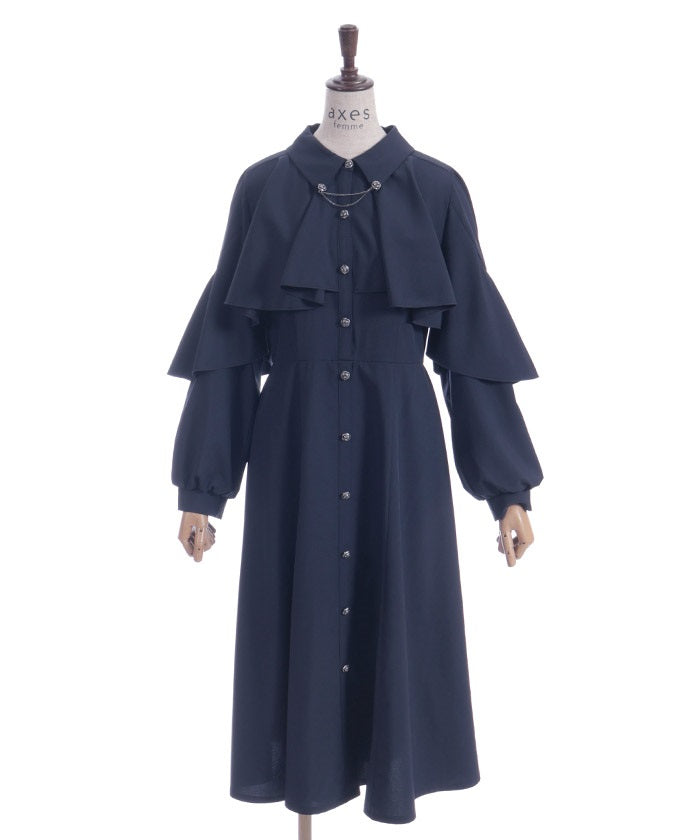 Cape Style Frill Dress