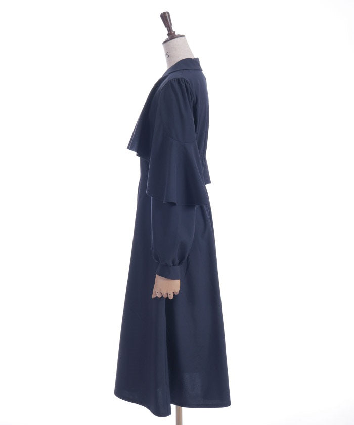 Cape Style Frill Dress