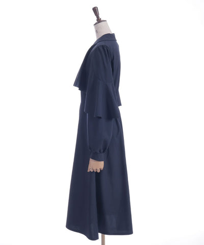 Cape Style Frill Dress