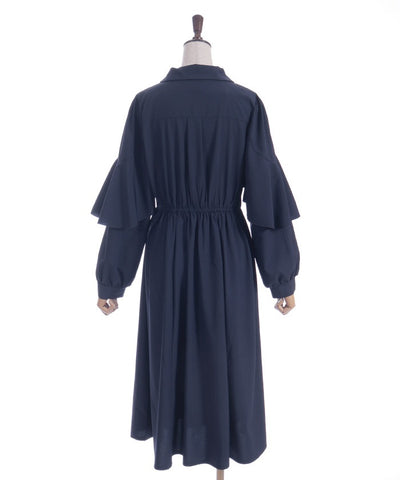 Cape Style Frill Dress