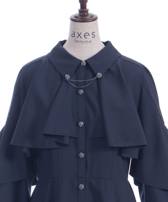 Cape Style Frill Dress
