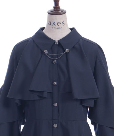 Cape Style Frill Dress