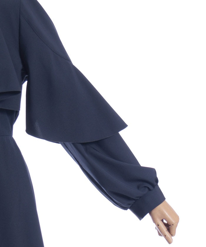 Cape Style Frill Dress