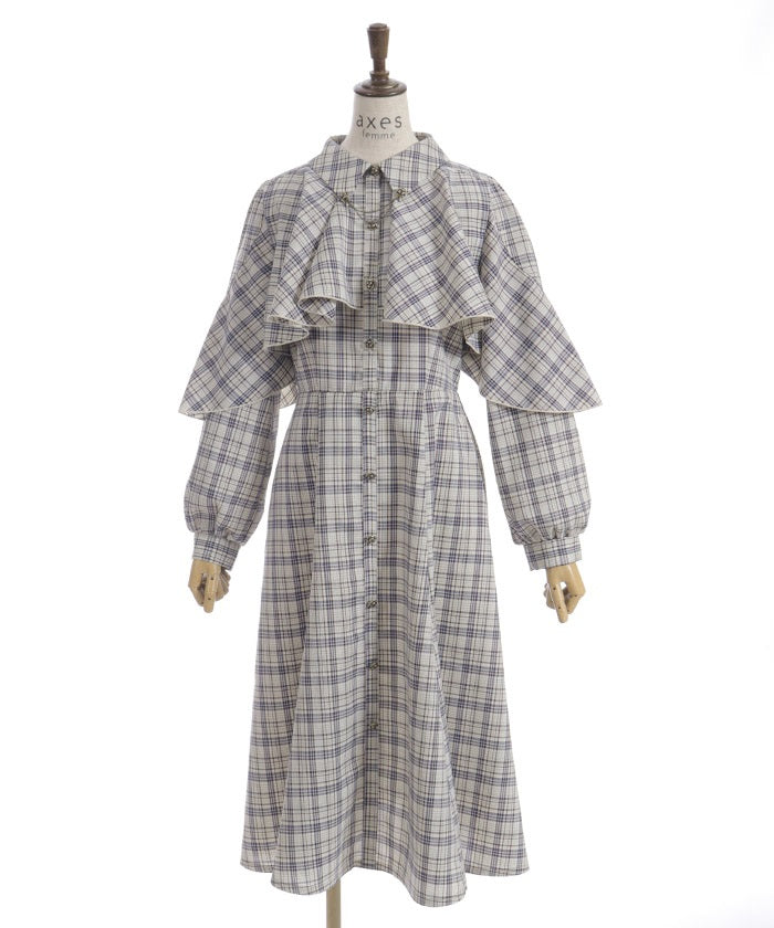 Cape Style Frill Dress