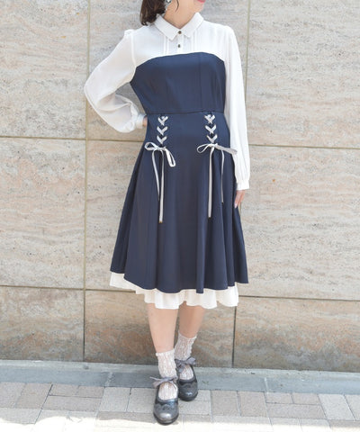 Bustier Design Lace-Up Dress