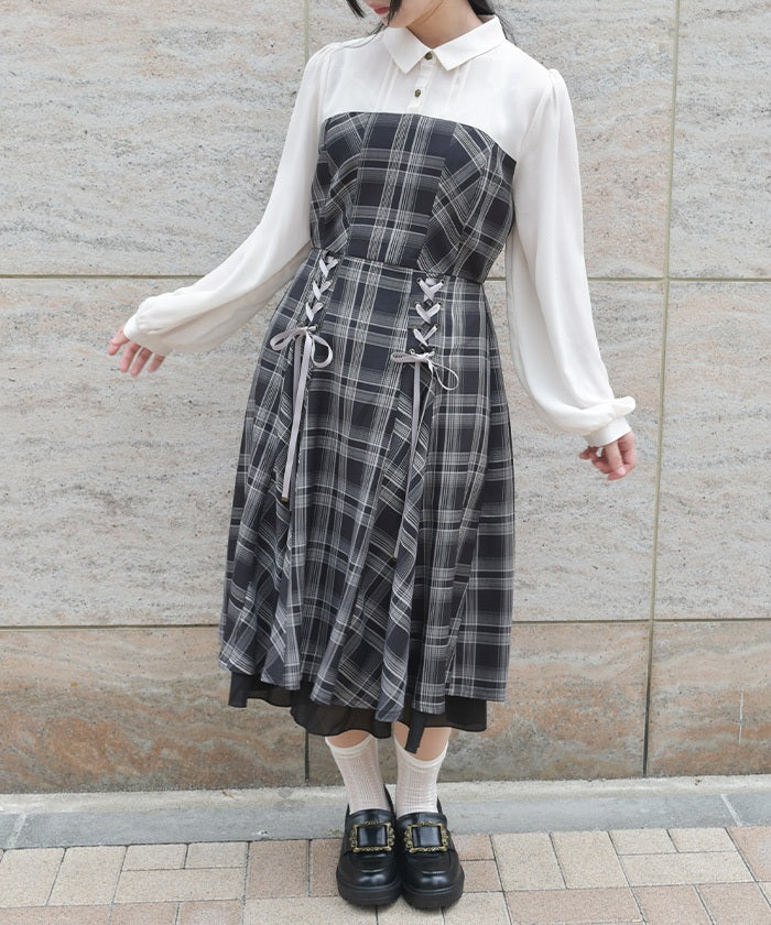 Bustier Design Lace-Up Dress