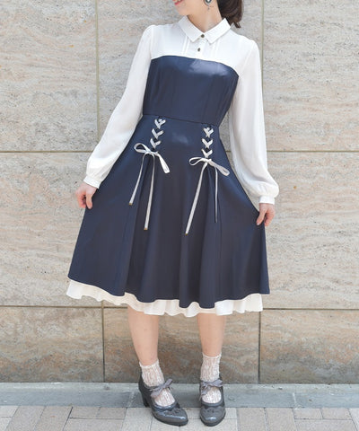 Bustier Design Lace-Up Dress