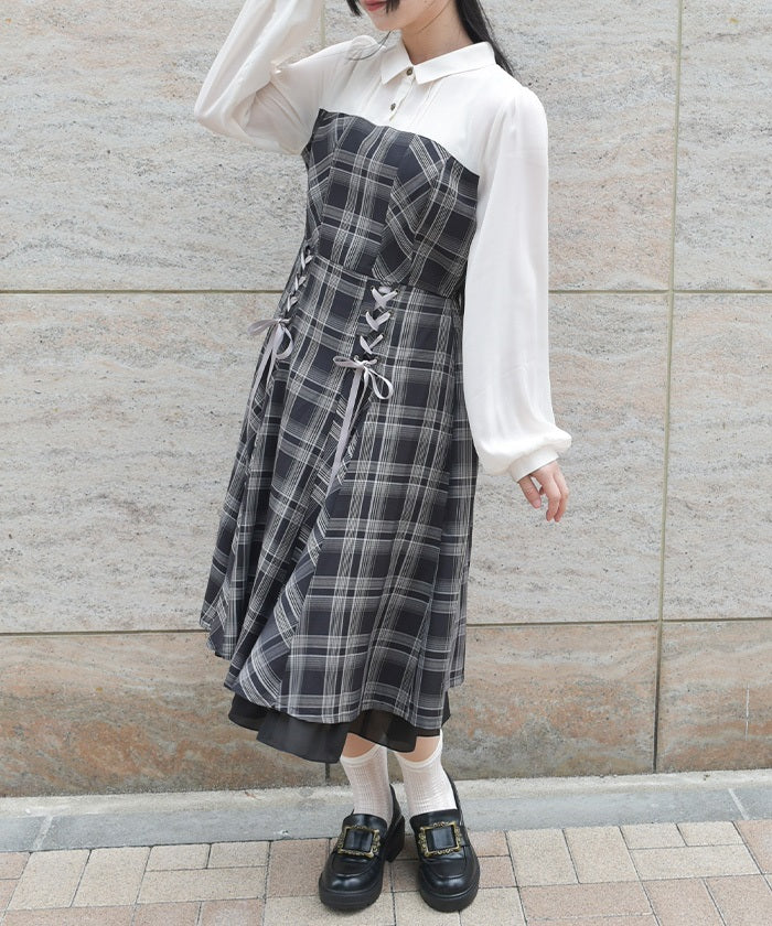 Bustier Design Lace-Up Dress