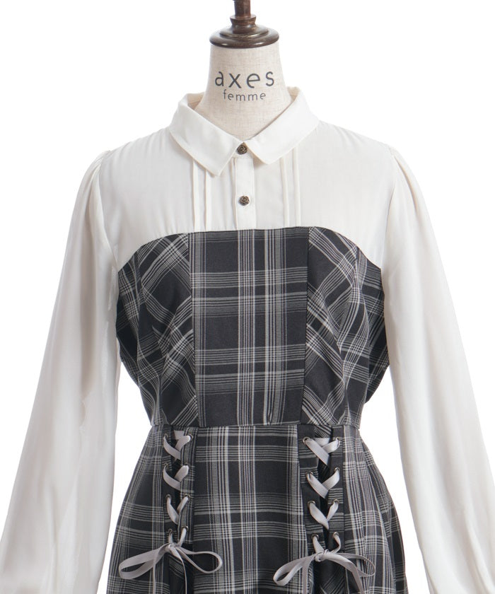 Bustier Design Lace-Up Dress