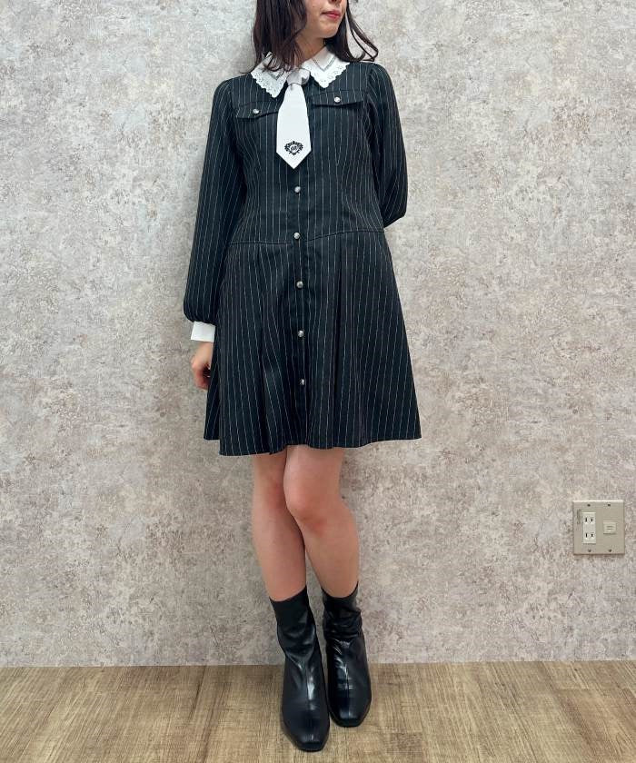 Shirt Dress with Necktie