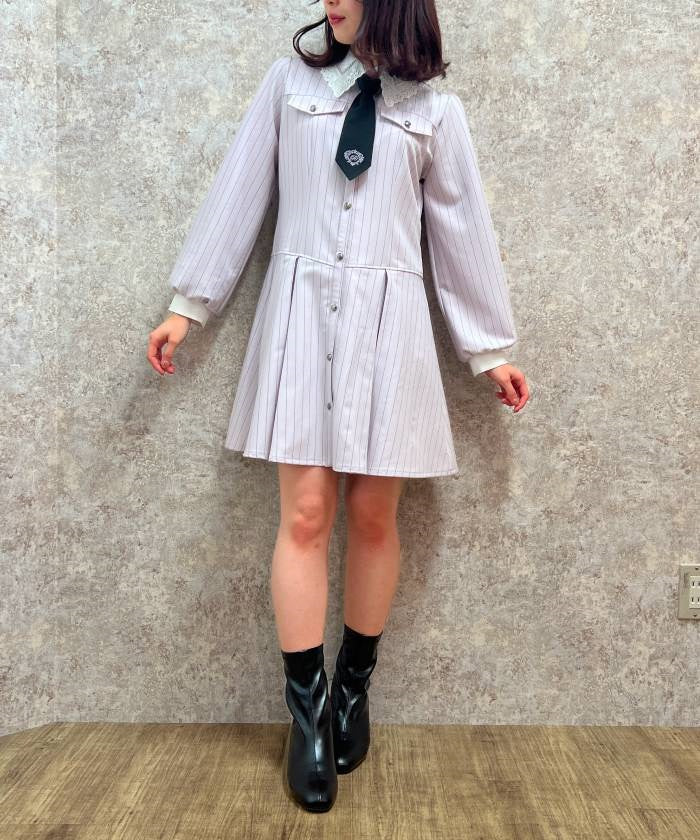 Shirt Dress with Necktie