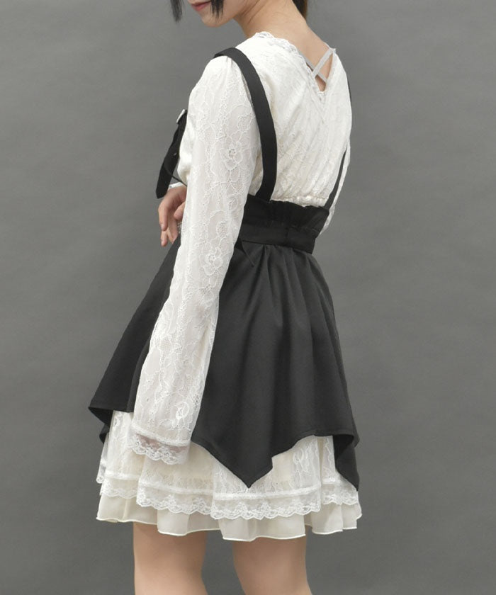 chinese dress ladies Harness Belt Lace Dress – axes femme from JAPAN