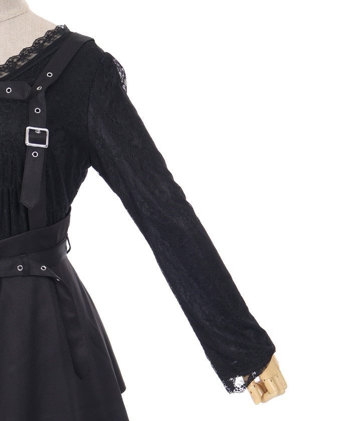 chinese dress ladies Harness Belt Lace Dress – axes femme from JAPAN