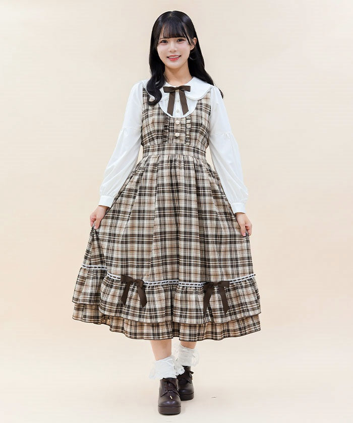 Plaid Frill Lady Dress