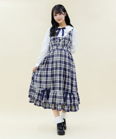 Plaid Frill Lady Dress