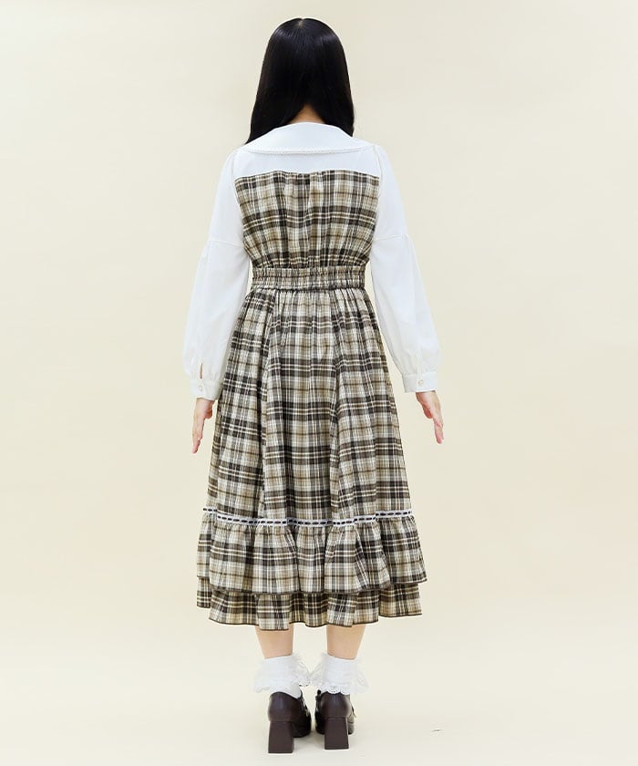 Plaid Frill Lady Dress