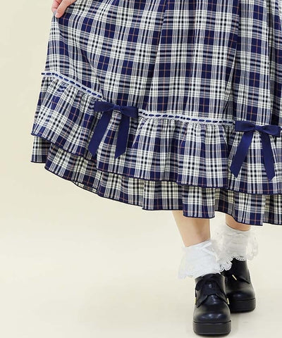 Plaid Frill Lady Dress