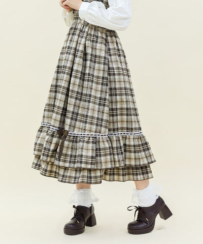 Plaid Frill Lady Dress