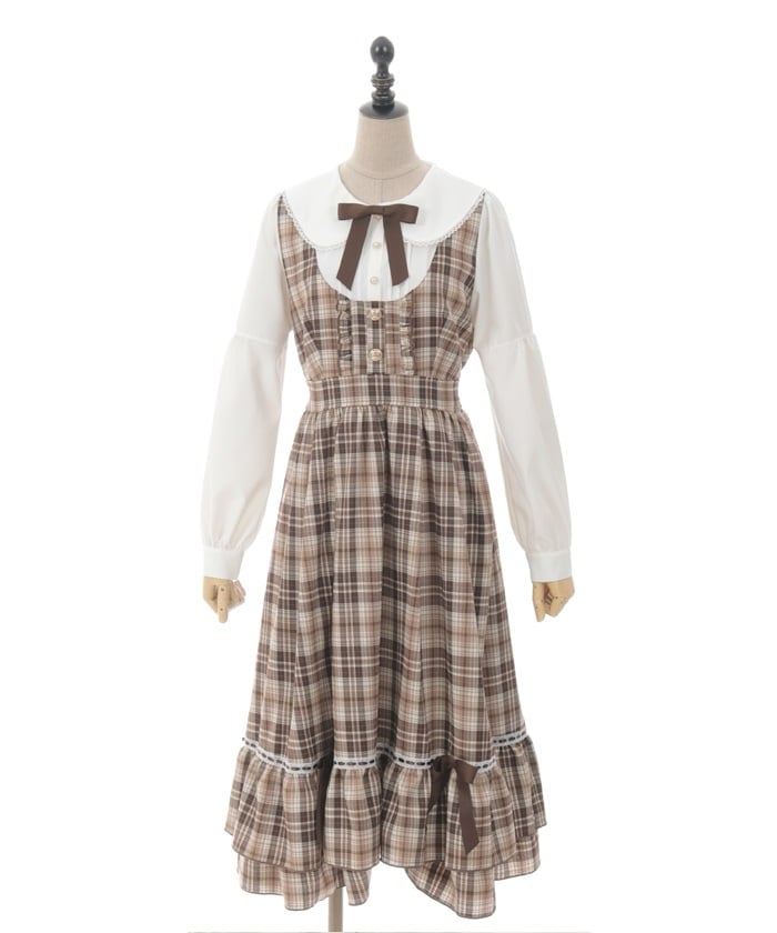 Plaid Frill Lady Dress