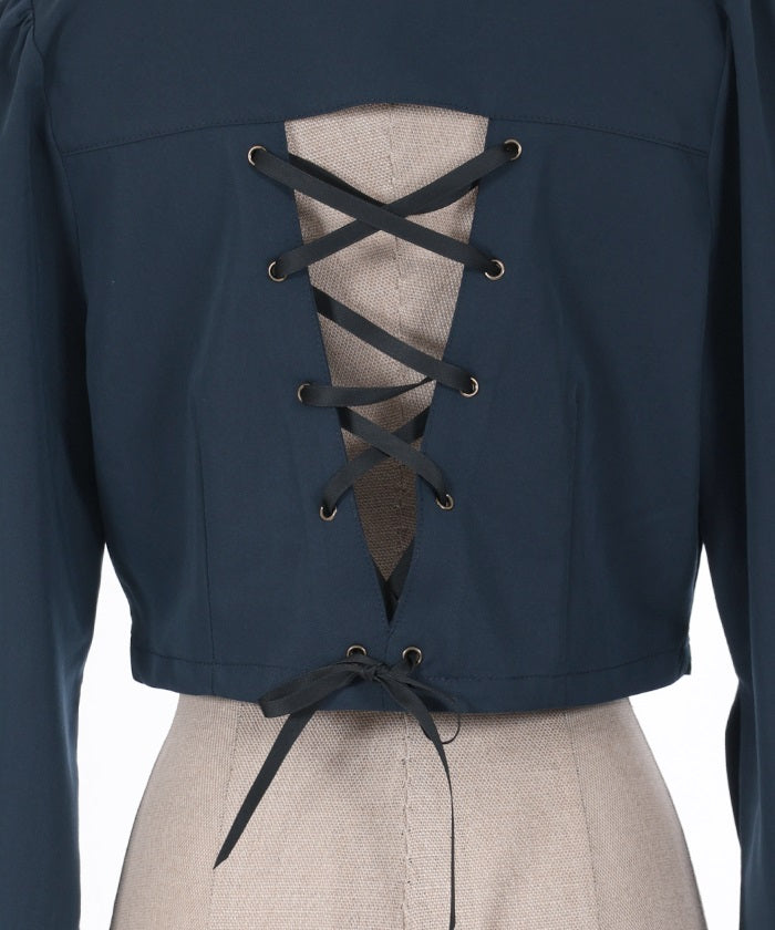 [極美品]マメ　Ace&Poly Collarless Short Jacket Chinese Button Short Jacket – axes femme from JAPAN