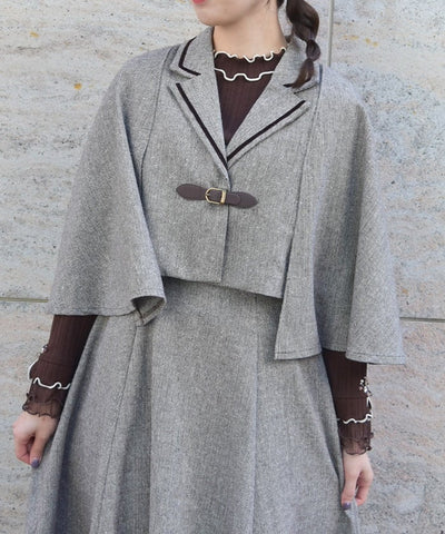 Herringbone Cape Jacket