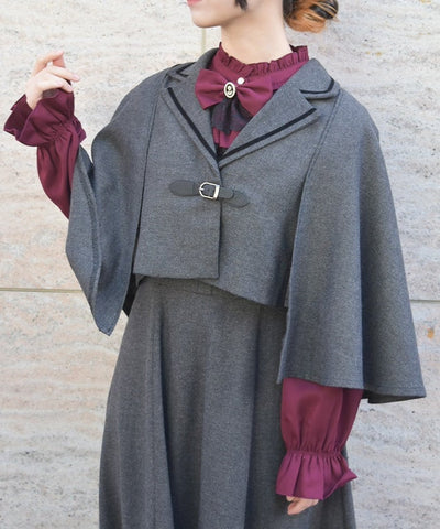 Herringbone Cape Jacket