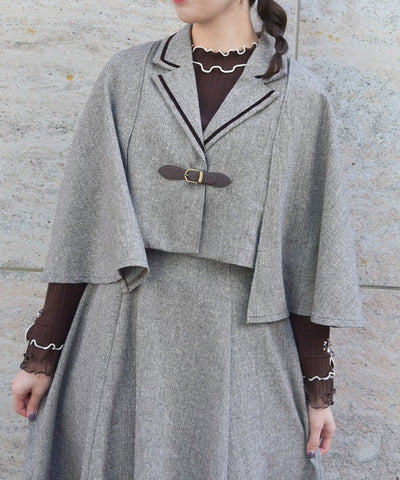 Herringbone Cape Jacket
