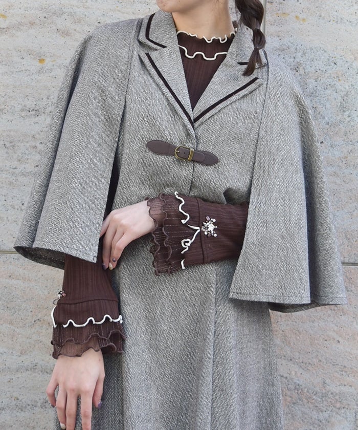 Herringbone Cape Jacket