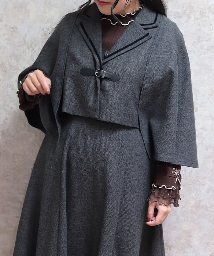 Herringbone Cape Jacket