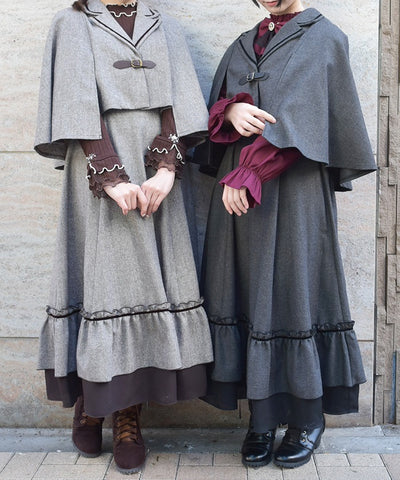 Herringbone Cape Jacket