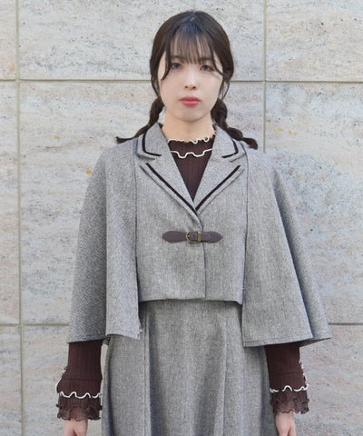 Herringbone Cape Jacket