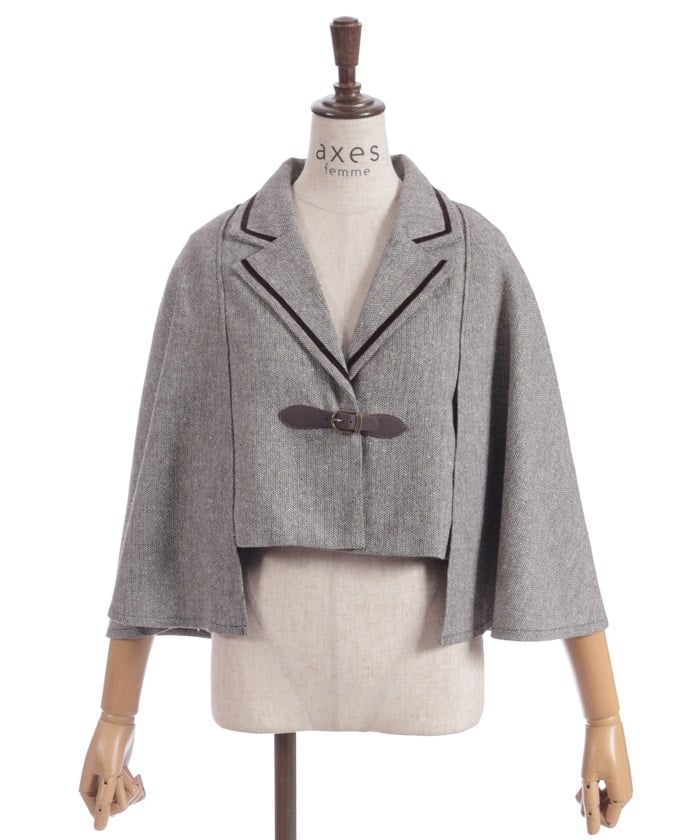 Herringbone Cape Jacket