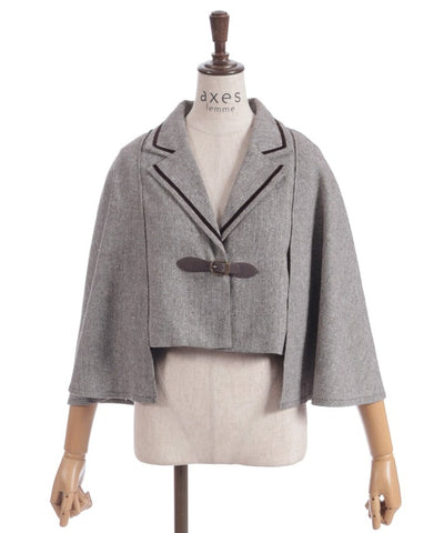 Herringbone Cape Jacket