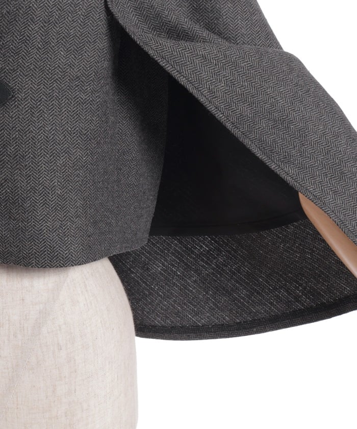 Herringbone Cape Jacket