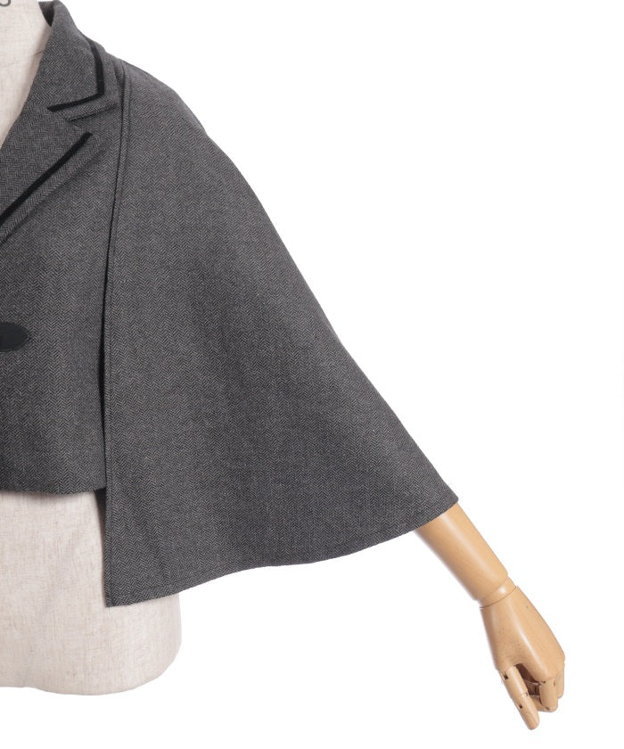 Herringbone Cape Jacket